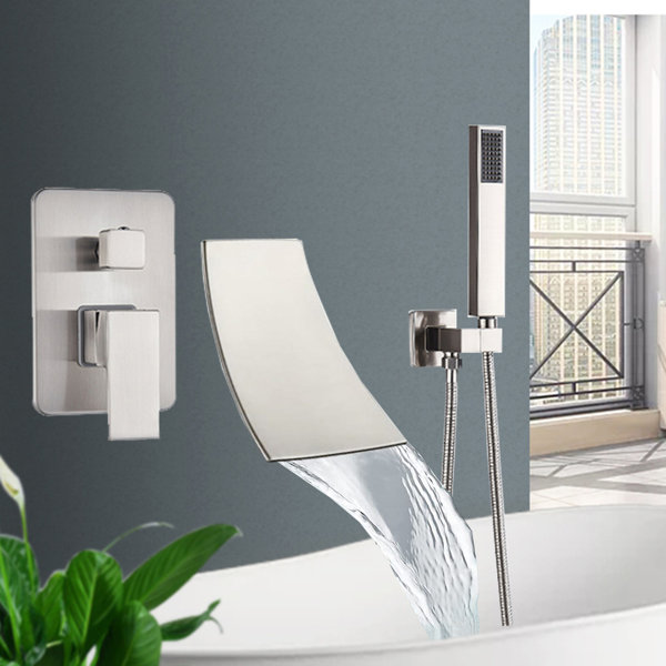 Senlesen Wall Mounted Waterfall Faucet with Diverter Wayfair